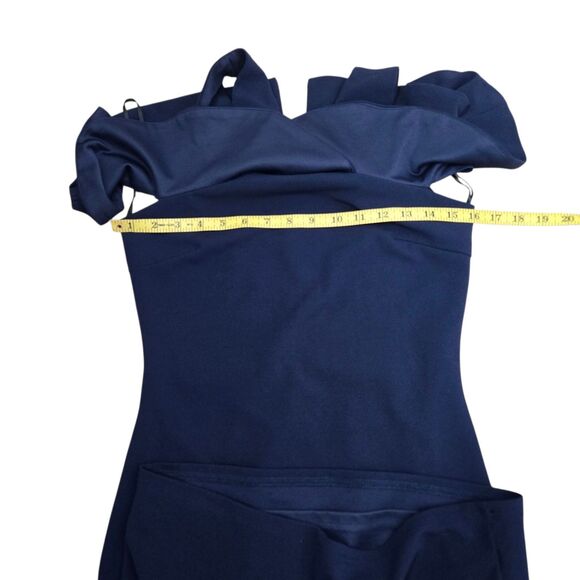 Lulus Womens Dress Size Small Navy Blue Off The Shoulder Bodycon Cityscape - Picture 8 of 8